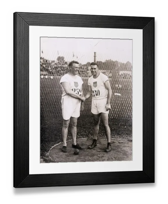 Framed Print : Matt Mac Grath Poses with Fred Footell Framed Print : Matt Mac Grath Poses with Fred Footell