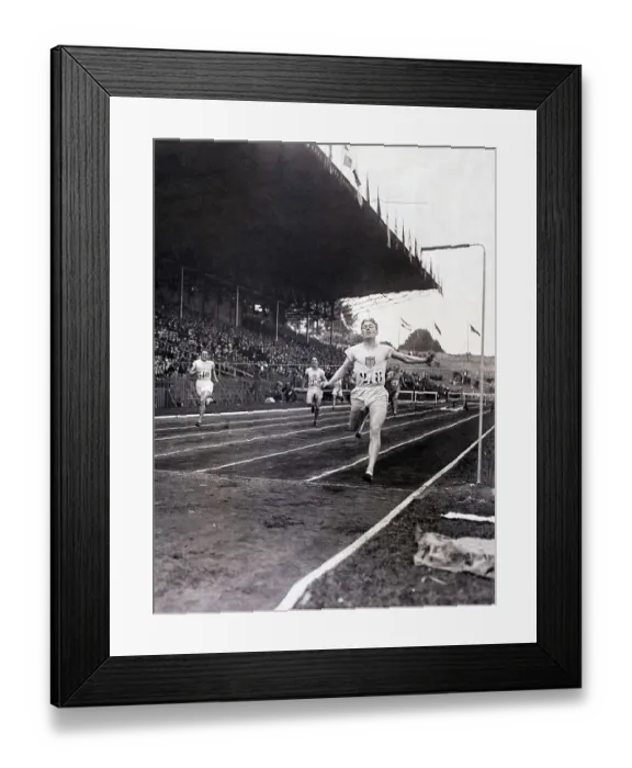 Framed Print : F.M. Taylor Wins 400 Meter Olympic Hurdles Framed Print : F.M. Taylor Wins 400 Meter Olympic Hurdles