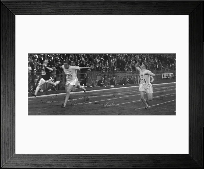 Framed Print : Runners at the End of 100-Meter Run Framed Print : Runners at the End of 100-Meter Run