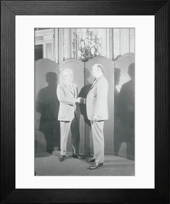 Framed Print : John Davis and Charles Bryan Shaking Hands Framed Print : John Davis and Charles Bryan Shaking Hands