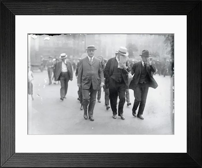 Framed Print : Bootleggers Head for Jail in New York