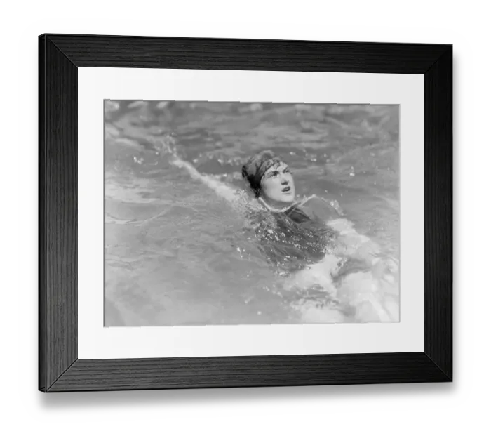 Framed Print : Sybil Bauer Practicing Swimming Framed Print : Sybil Bauer Practicing Swimming