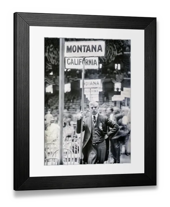 Framed Print : Senator Walsh Next To Sign Framed Print : Senator Walsh Next To Sign