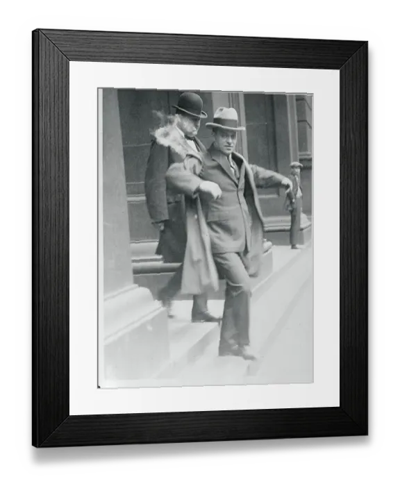 Framed Print : Phillip I. Grossman and His Lawyer Leaving Courthouse Framed Print : Phillip I. Grossman and His Lawyer Leaving Courthouse