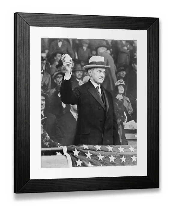 Framed Print : Calvin Coolidge Opens Baseball Season Framed Print : Calvin Coolidge Opens Baseball Season
