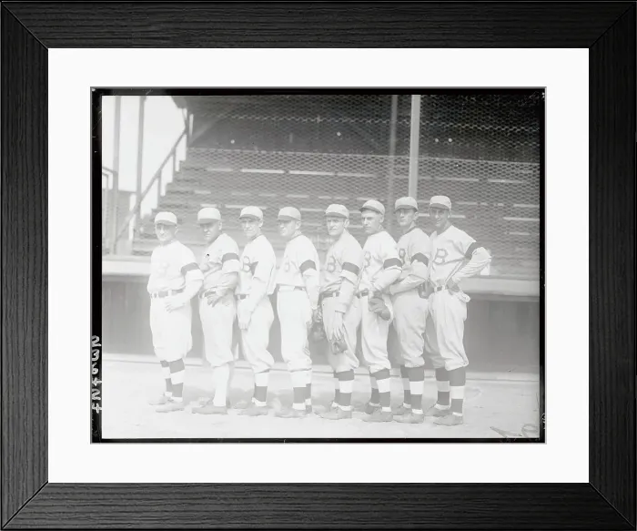 Framed Print : Boston Braves Teammates Posing for Camera Framed Print : Boston Braves Teammates Posing for Camera