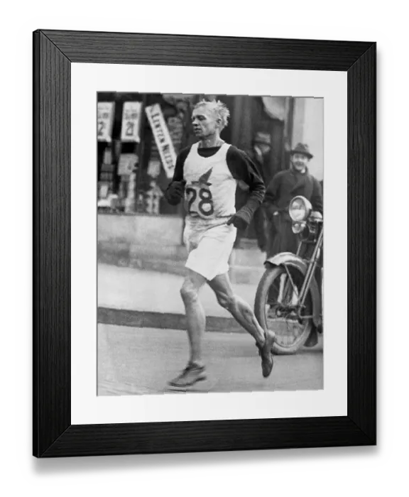 Framed Print : Albert Michelson Running In Marathon