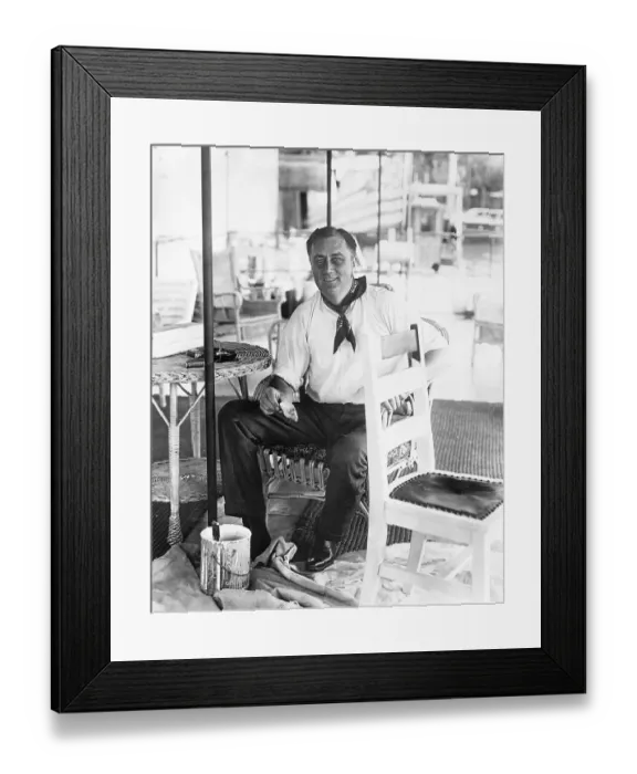 Framed Print : Franklin D. Roosevelt Painting Chairs