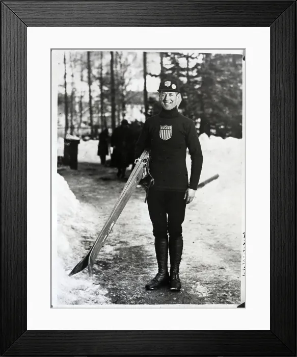 Framed Print : Olympic Ski Jumper Standing Framed Print : Olympic Ski Jumper Standing