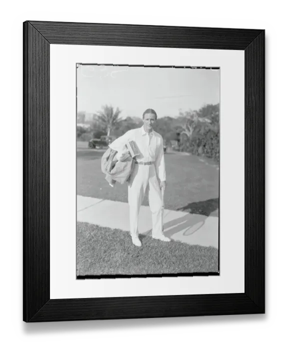 Framed Print : A. J. Drexel Biddle Jr. Outdoors with Tennis Gear Framed Print : A. J. Drexel Biddle Jr. Outdoors with Tennis Gear