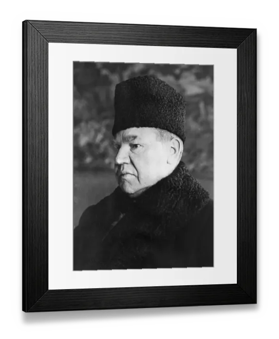 Framed Print : Big Bill Haywood Wearing Fur Cap Framed Print : Big Bill Haywood Wearing Fur Cap