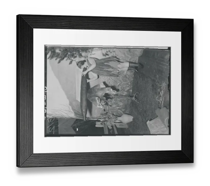 Framed Print : Marjorie Evans Smoking Huge Cigar
