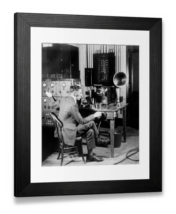 Framed Print : Monitoring Radio Broadcast Framed Print : Monitoring Radio Broadcast