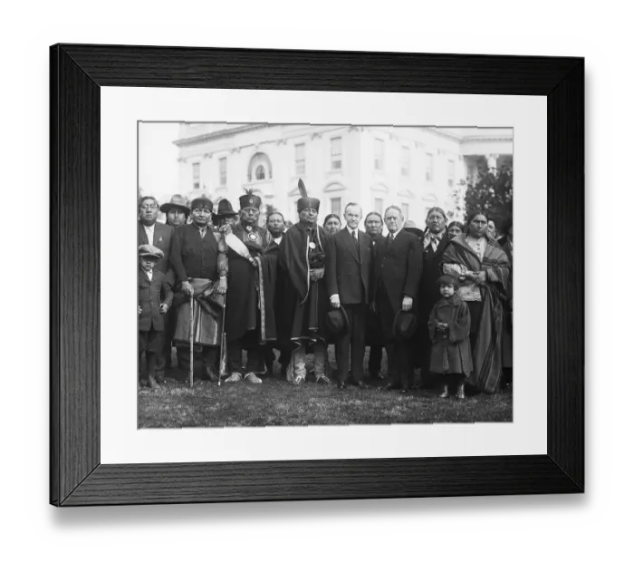Framed Print : Indians In Washington Posing With Coolid