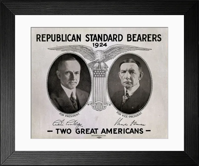 Framed Print : Calvin Coolidge and Charles Dawes Election Poster Framed Print : Calvin Coolidge and Charles Dawes Election Poster