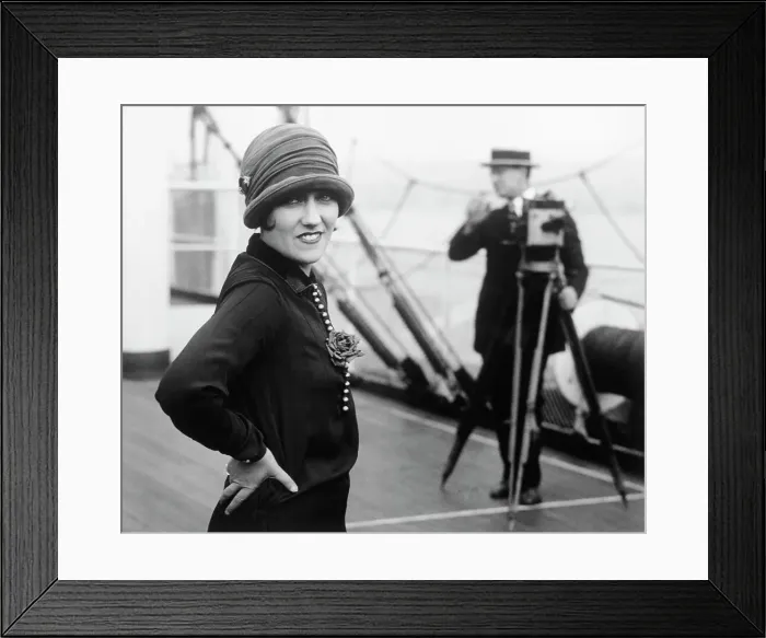 Framed Print : Gloria Swanson Aboard On Cruise Ship Framed Print : Gloria Swanson Aboard On Cruise Ship
