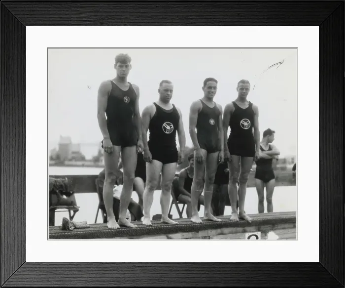 Framed Print : Johnny Weissmuller with Teammates Framed Print : Johnny Weissmuller with Teammates