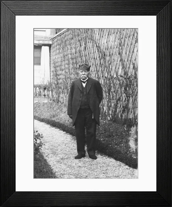 Framed Print : French Statesman George Clemenceau Standing in his Garden Framed Print : French Statesman George Clemenceau Standing in his Garden