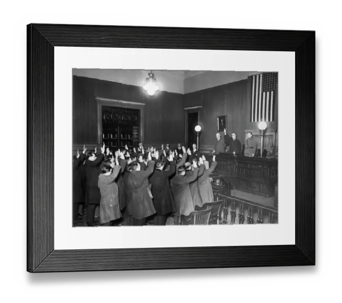 Framed Print : Citizens Take Oath Of Alliagiance Framed Print : Citizens Take Oath Of Alliagiance