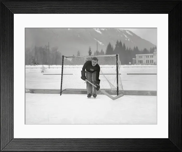 Framed Print : American Goal Keeper at The 1924 Winter Olympics Framed Print : American Goal Keeper at The 1924 Winter Olympics