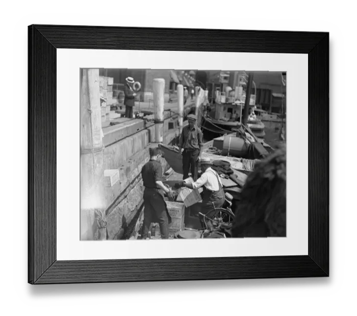 Framed Print : Men Unloading Crates of Rum Framed Print : Men Unloading Crates of Rum