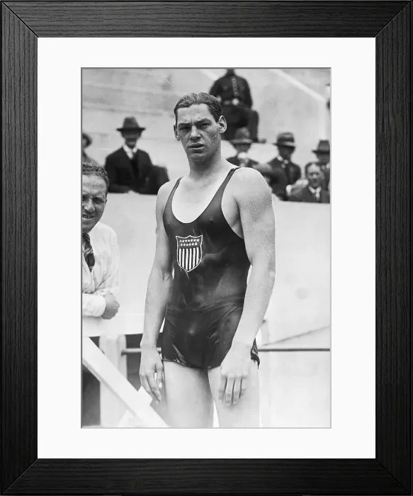 Framed Print : Johnny Weismuller at the 1924 Olympics Framed Print : Johnny Weismuller at the 1924 Olympics