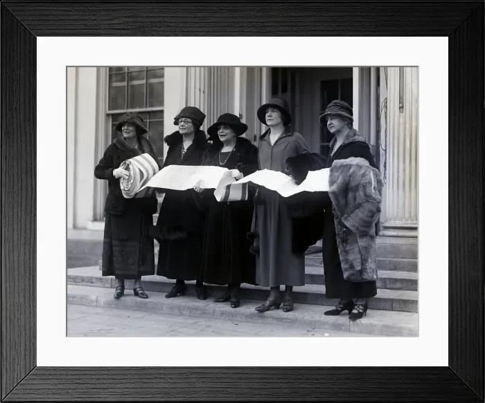 Framed Print : Women With Mile Of Signatures in DC Framed Print : Women With Mile Of Signatures in DC