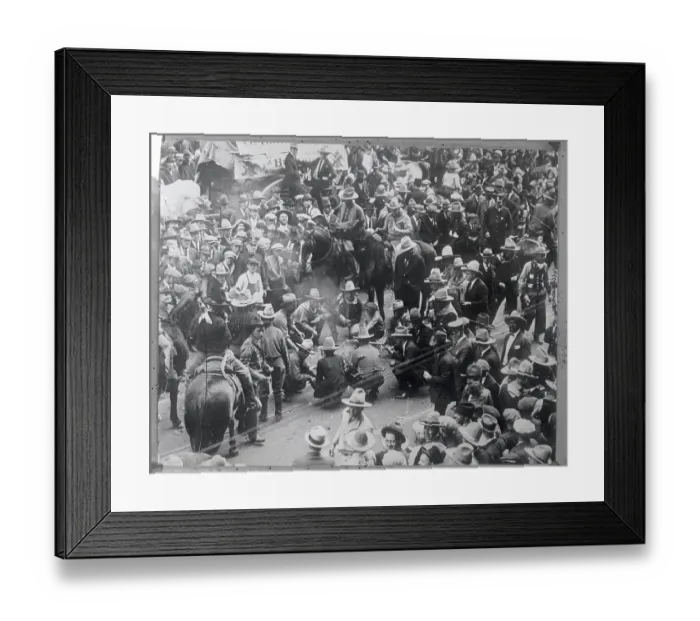 Framed Print : Crowd of Cowboys at Fort Worth Diamond Jubilee Framed Print : Crowd of Cowboys at Fort Worth Diamond Jubilee