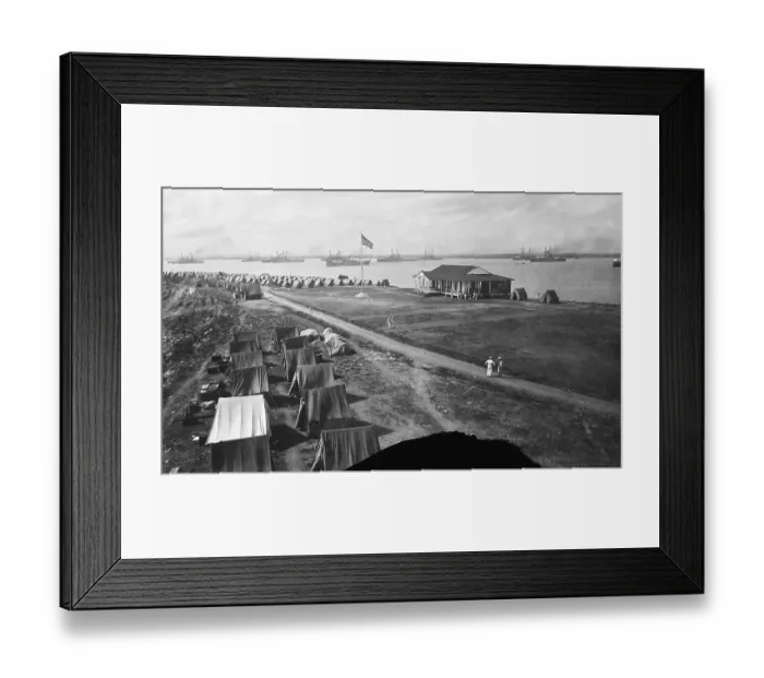 Framed Print : U.S. Military Tents and Flags at Camp Framed Print : U.S. Military Tents and Flags at Camp