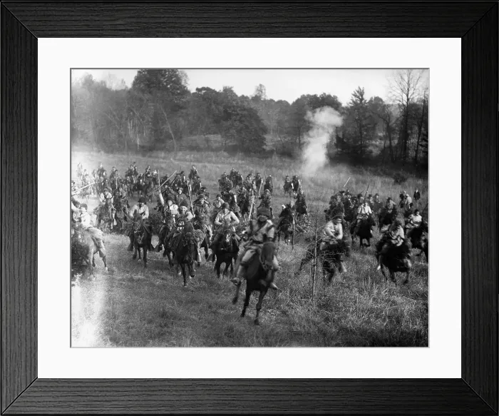 Framed Print : Civil War Raid Reenactment Framed Print : Civil War Raid Reenactment