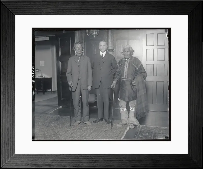 Framed Print : Hubert Work with Two Native American Representatives