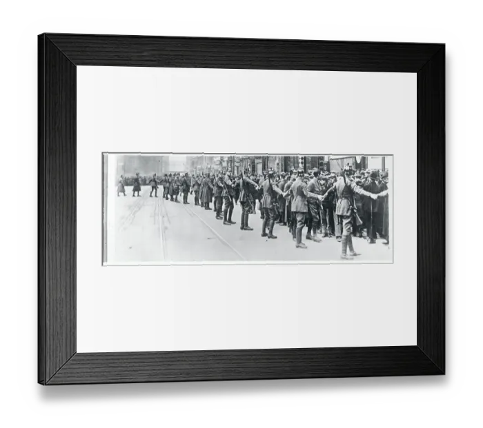 Framed Print : Police Holding Hands to Form Barricade Against Citizens Framed Print : Police Holding Hands to Form Barricade Against Citizens