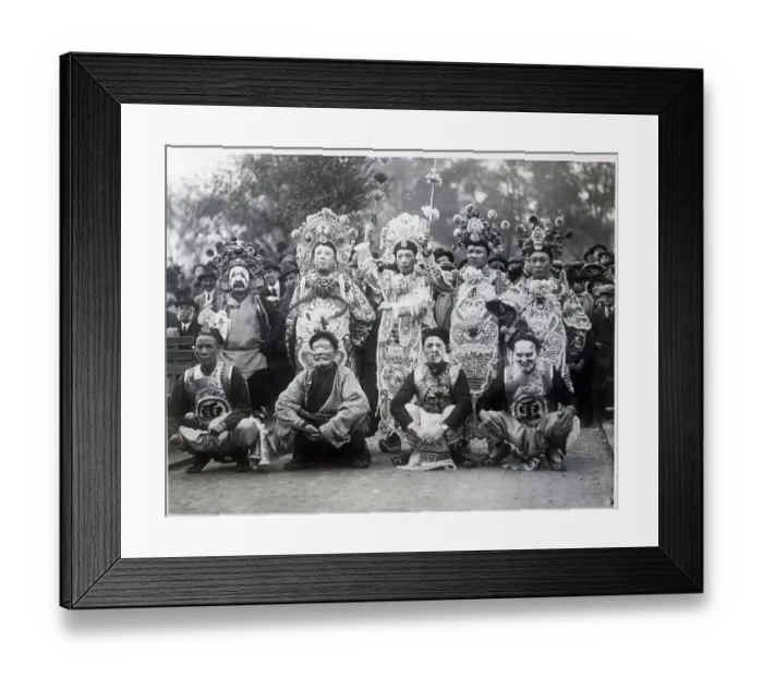 Framed Print : Chinese Men Celebrating Columbus Day