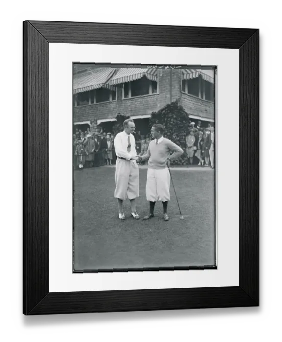 Framed Print : T. Phillip Perkins Shaking Hands with Bobby Jones Framed Print : T. Phillip Perkins Shaking Hands with Bobby Jones