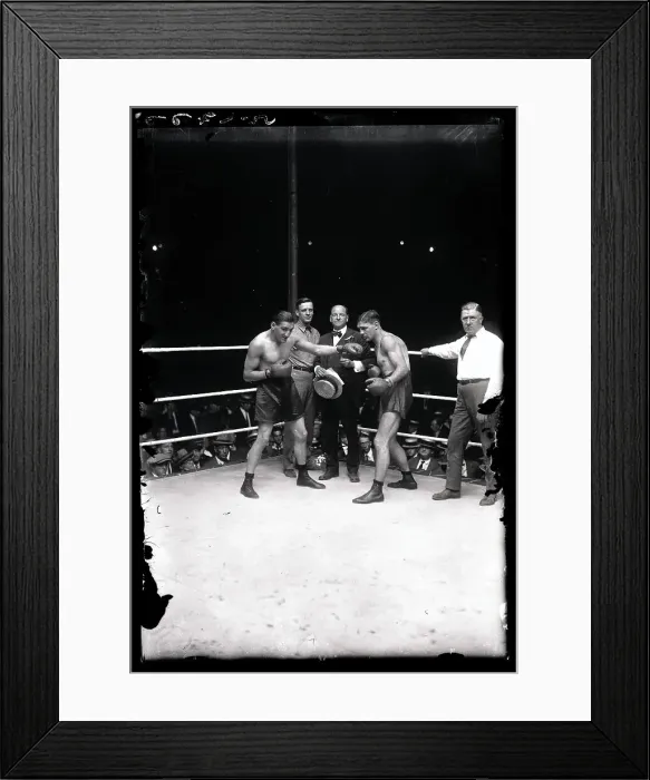Framed Print : Harry Greb and Johnny Wilson in Ring During Fight Framed Print : Harry Greb and Johnny Wilson in Ring During Fight