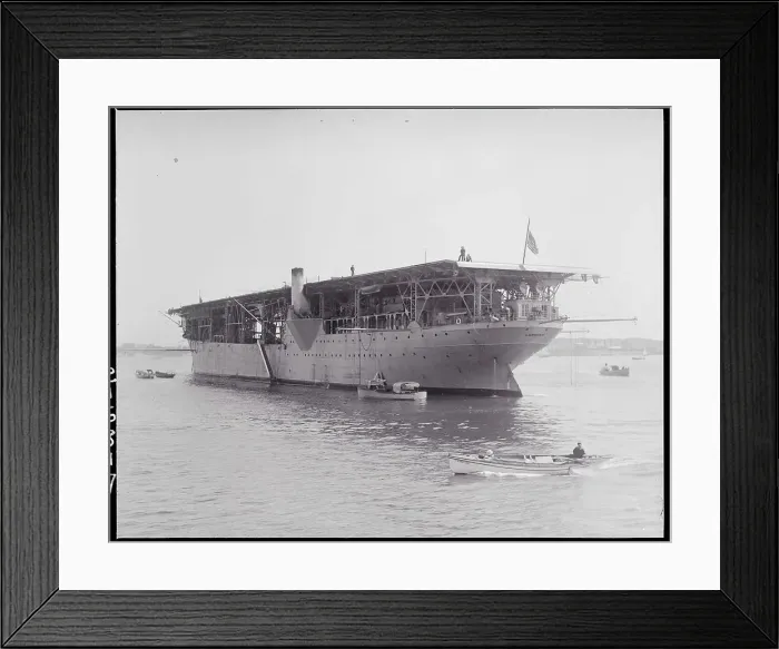 Framed Print : Boat near Military Airplane Carrier Framed Print : Boat near Military Airplane Carrier