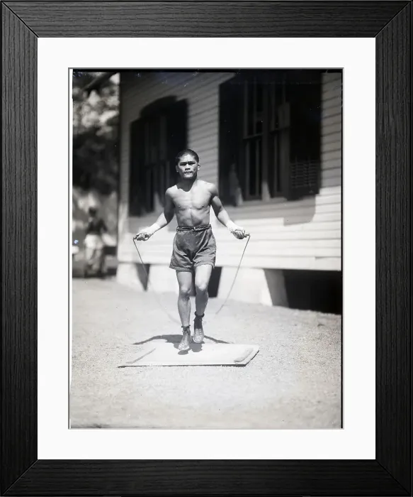 Framed Print : Pancho Villa Jumping Rope, Training Framed Print : Pancho Villa Jumping Rope, Training