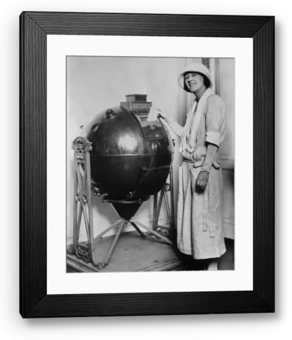 Framed Print : Young Woman Mailing Letter in Transformed Mine Framed Print : Young Woman Mailing Letter in Transformed Mine