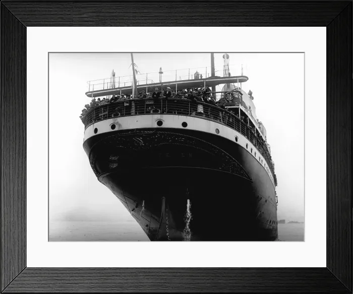 Framed Print : Immigrants on Stern of S. S. Bremen Ocean Liner Framed Print : Immigrants on Stern of S. S. Bremen Ocean Liner
