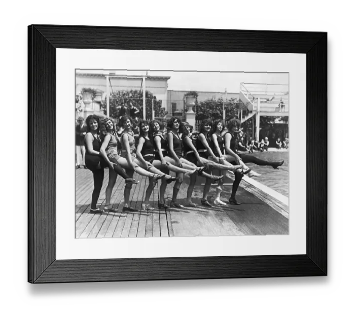 Framed Print : Bathing Beauty Contestants / One Leg Up Framed Print : Bathing Beauty Contestants / One Leg Up