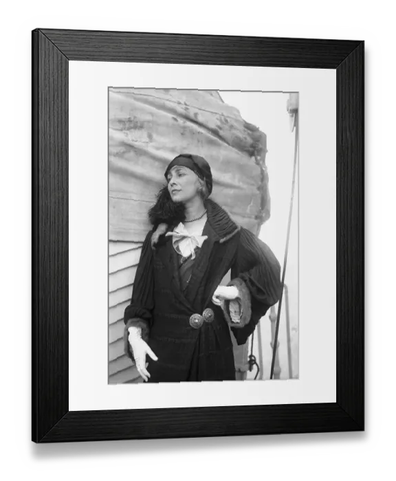Framed Print : Neysa McMein Wearing Feather-Trimmed Hat