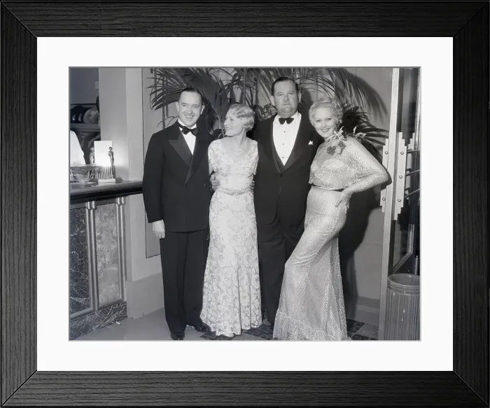 Framed Print : Laurel and Hardy with Women Framed Print : Laurel and Hardy with Women