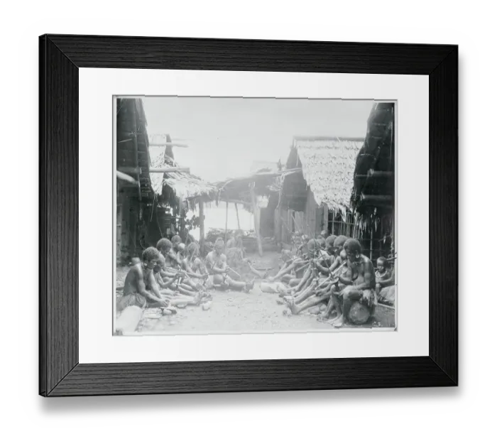 Framed Print : Islanders Making Shell Money Framed Print : Islanders Making Shell Money