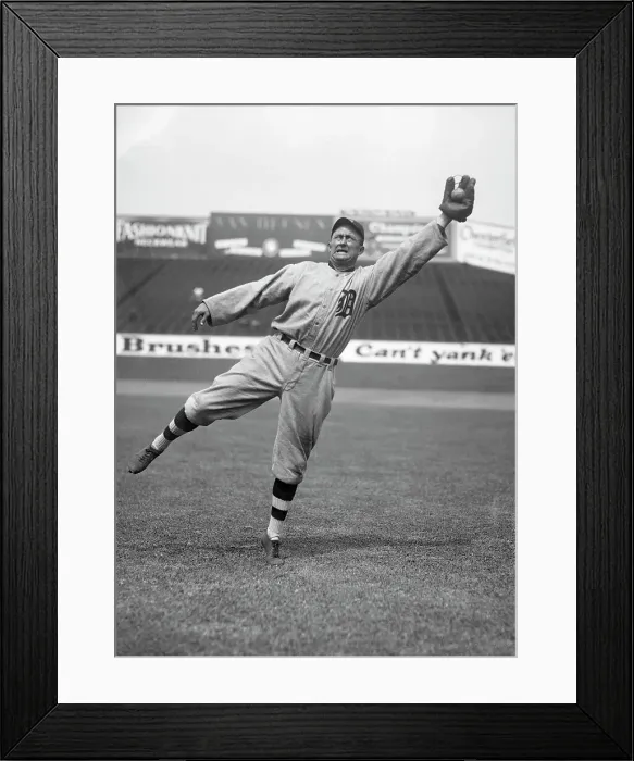 Framed Print : Ty Cobb Fielding, Jumping For A Ball Framed Print : Ty Cobb Fielding, Jumping For A Ball