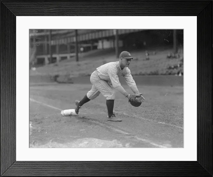 Framed Print : Lou Gehrig Playing First Base Framed Print : Lou Gehrig Playing First Base