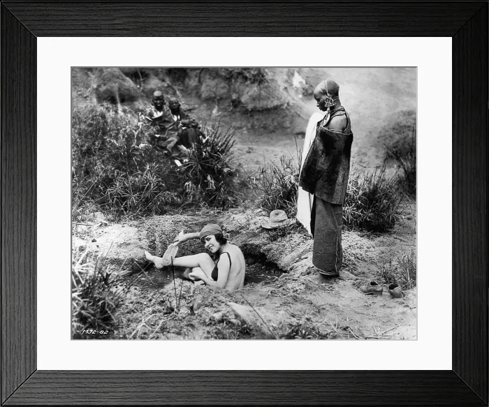 Framed Print : Osa Johnson Bathing in Africa Framed Print : Osa Johnson Bathing in Africa