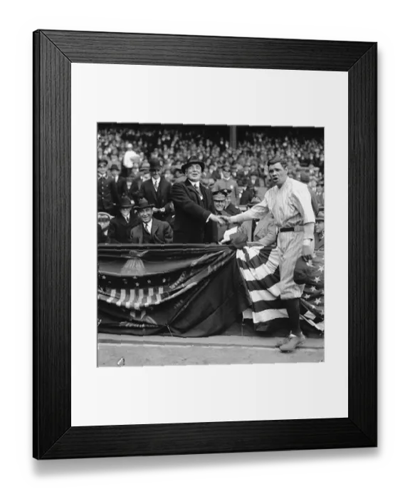 Framed Print : Babe Ruth Shaking Warren Harding's Hand Framed Print : Babe Ruth Shaking Warren Harding's Hand