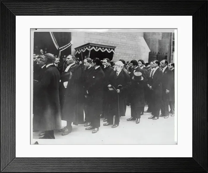 Framed Print : Mourners Standing Outside Church Framed Print : Mourners Standing Outside Church