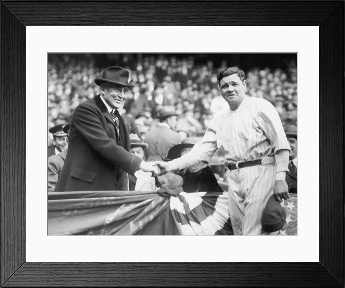 Framed Print : President Harding and Babe Ruth Shaking Hands Framed Print : President Harding and Babe Ruth Shaking Hands