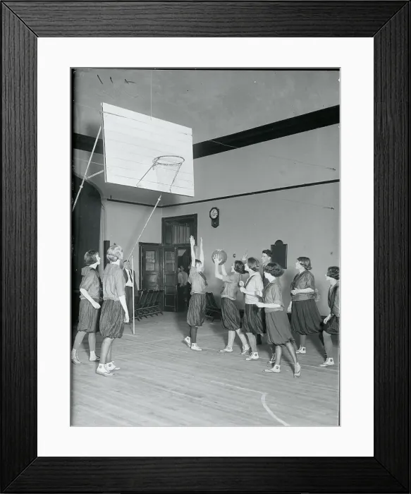 Framed Print : Girls Playing Basketball Framed Print : Girls Playing Basketball